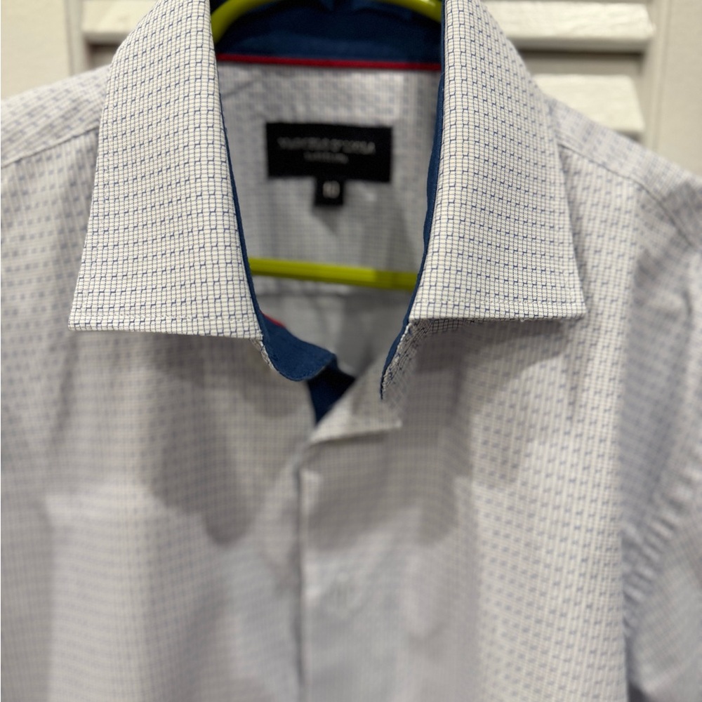 Classic White and Blue Checkered Kids Button Down Shirt